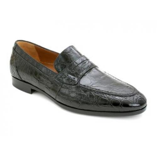 Mezlan "Soli" Black Genuine Crocodile Shoes